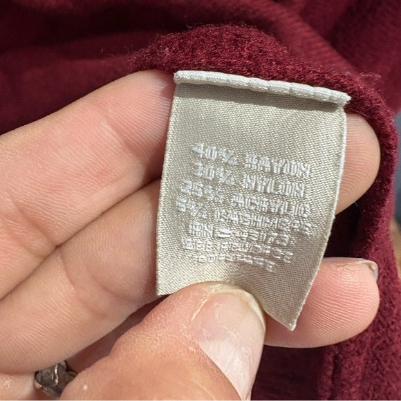 Joan Vass Maroon Poncho Sweater - Picture 6 of 11